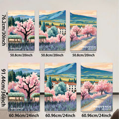 2D flat 1pc Provence lavender fields blooming floral wall art canvas prints for living room bedroom home decor farmhouse style modern gallery wrapped