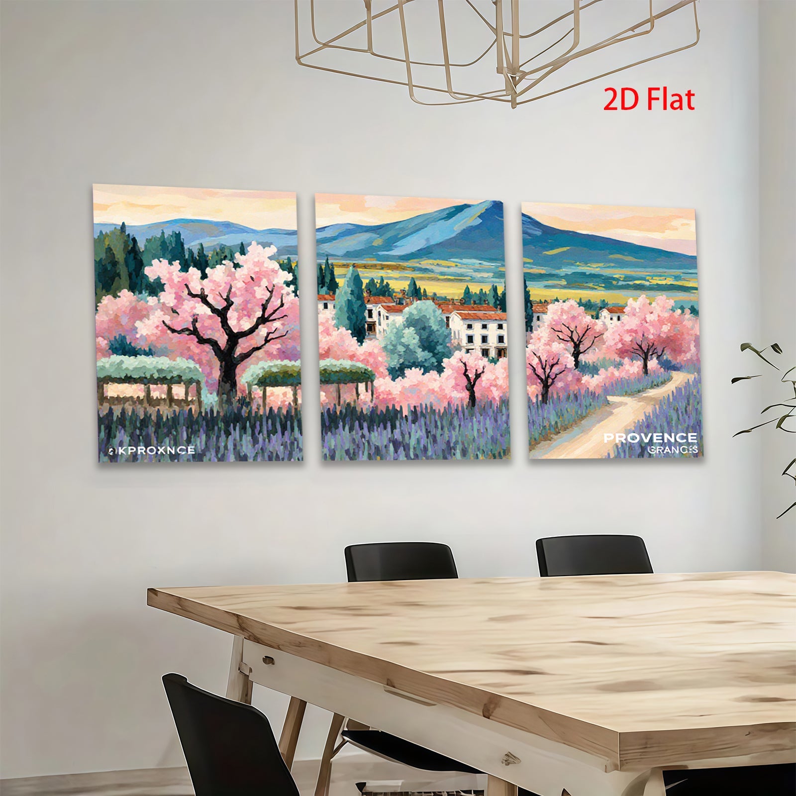2D flat 1pc Provence lavender fields blooming floral wall art canvas prints for living room bedroom home decor farmhouse style modern gallery wrapped