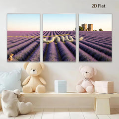 2D flat 1pc Provence lavender fields wall art canvas prints farmhouse decor bedroom living room modern minimalist botanical gallery wrapped ready to hang