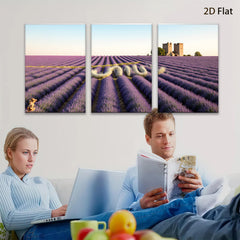 2D flat 1pc Provence lavender fields wall art canvas prints farmhouse decor bedroom living room modern minimalist botanical gallery wrapped ready to hang