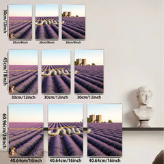 2D flat 1pc Provence lavender fields wall art canvas prints farmhouse decor bedroom living room modern minimalist botanical gallery wrapped ready to hang