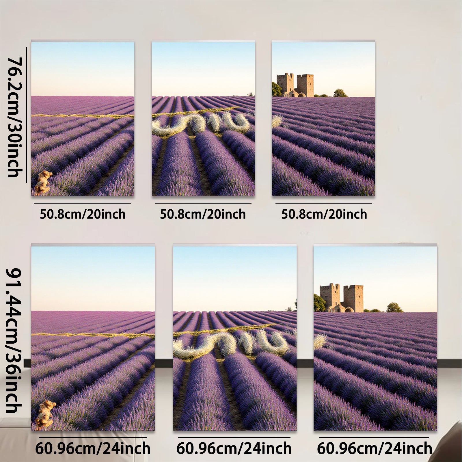 2D flat 1pc Provence lavender fields wall art canvas prints farmhouse decor bedroom living room modern minimalist botanical gallery wrapped ready to hang