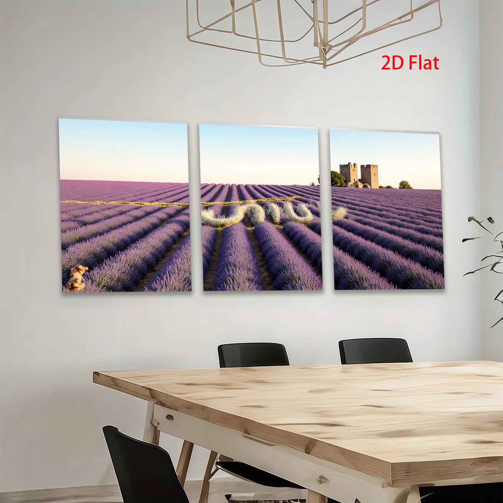 2D flat 1pc Provence lavender fields wall art canvas prints farmhouse decor bedroom living room modern minimalist botanical gallery wrapped ready to hang