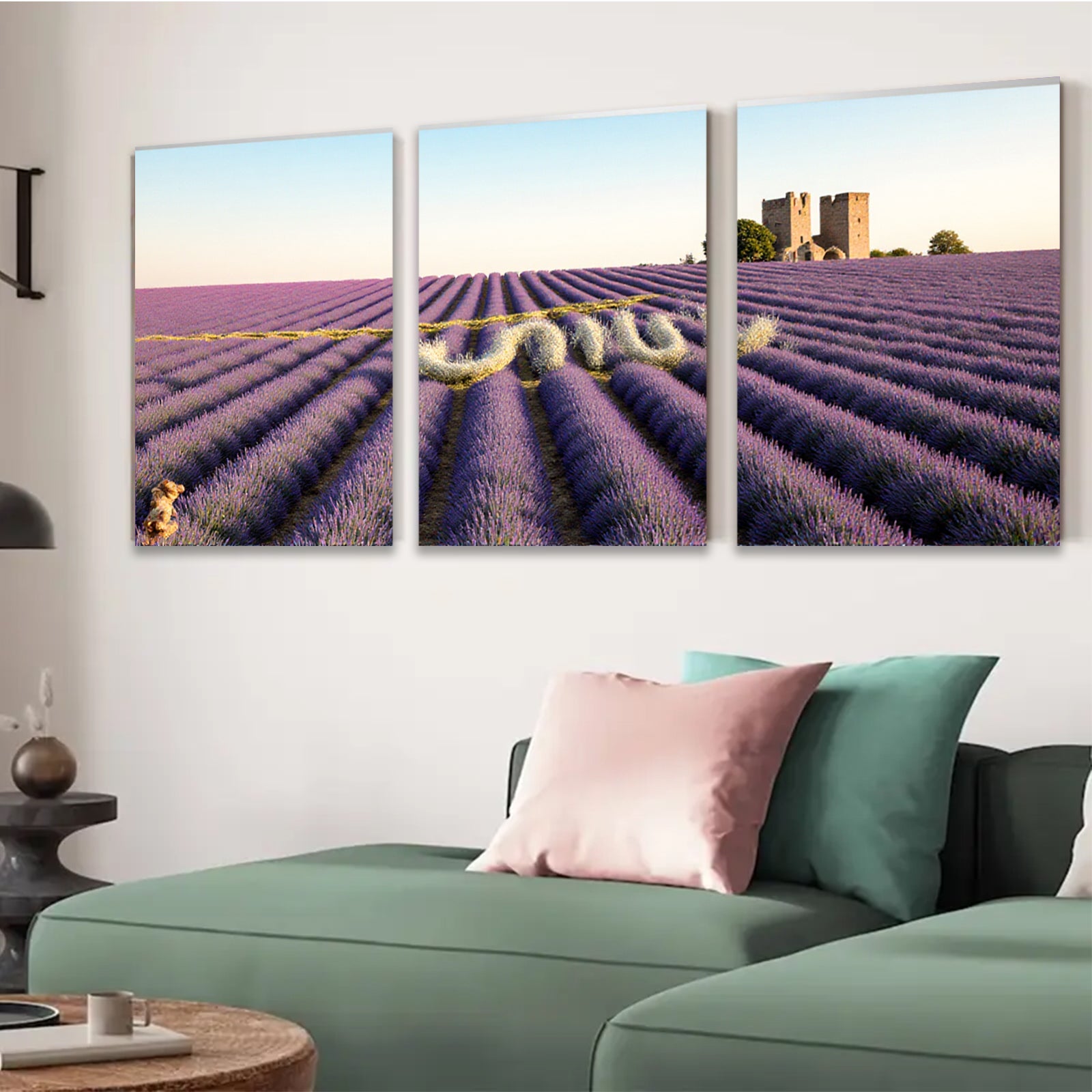 2D flat 1pc Provence lavender fields wall art canvas prints farmhouse decor bedroom living room modern minimalist botanical gallery wrapped ready to hang
