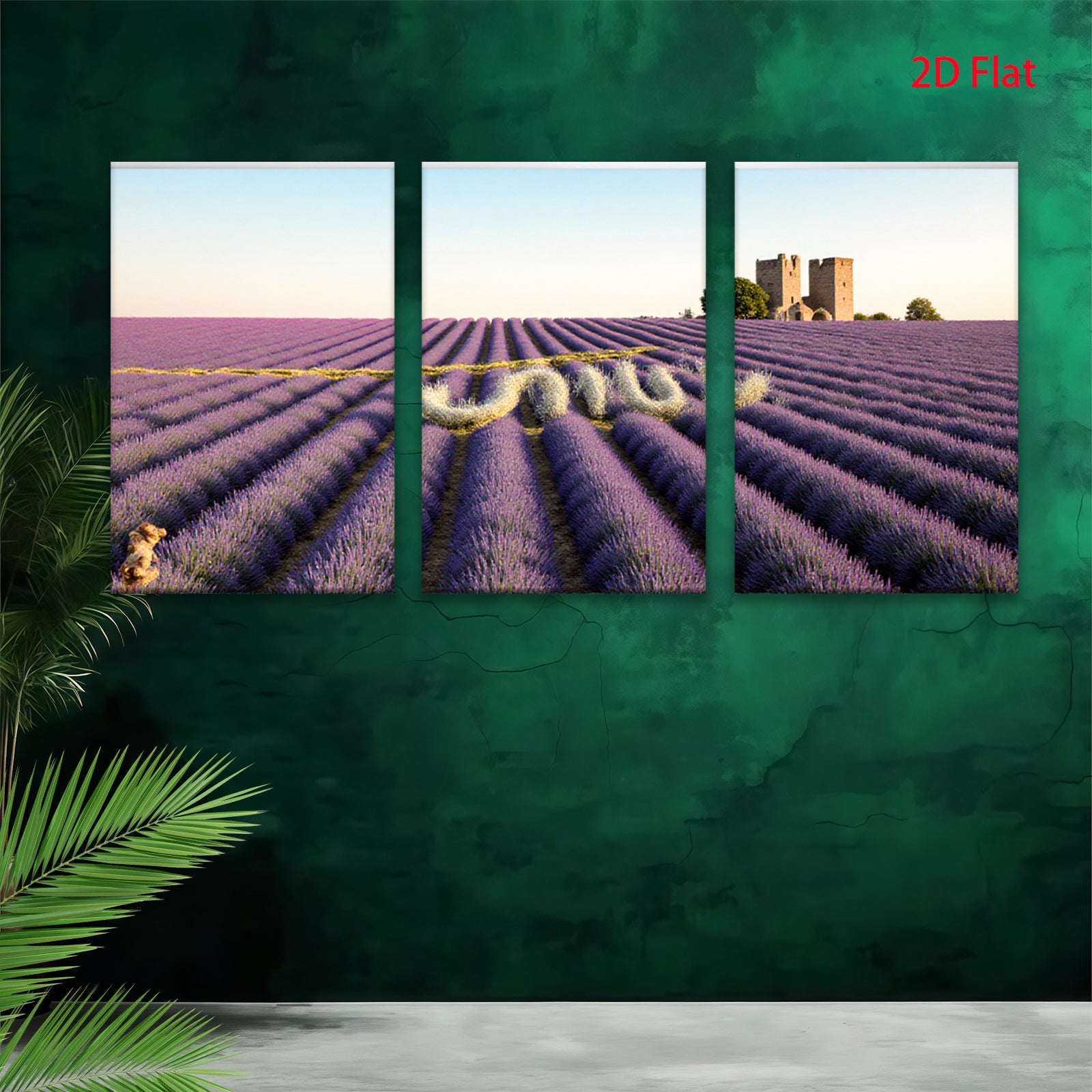 2D flat 1pc Provence lavender fields wall art canvas prints farmhouse decor bedroom living room modern minimalist botanical gallery wrapped ready to hang