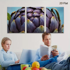 2D flat 1pc Purple Artichoke Bloom Floral Wall Decor Kitchen Dining Room Living Room Modern Farmhouse Gallery Wrapped Canvas Print Ready to Hang