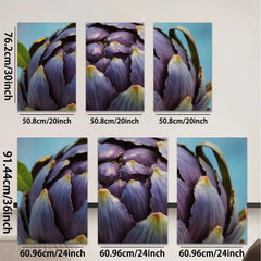 2D flat 1pc Purple Artichoke Bloom Floral Wall Decor Kitchen Dining Room Living Room Modern Farmhouse Gallery Wrapped Canvas Print Ready to Hang