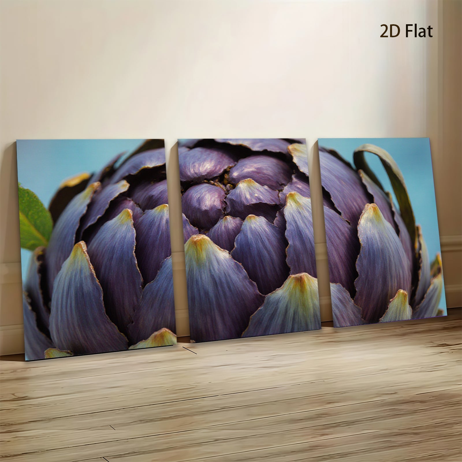2D flat 1pc Purple Artichoke Bloom Floral Wall Decor Kitchen Dining Room Living Room Modern Farmhouse Gallery Wrapped Canvas Print Ready to Hang