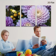 2D flat 1pc Purple Chrysanthemum Bloom Floral Garden Wall Art Decor Living Room Bedroom Canvas Prints farmhouse style modern minimalist botanical artwork