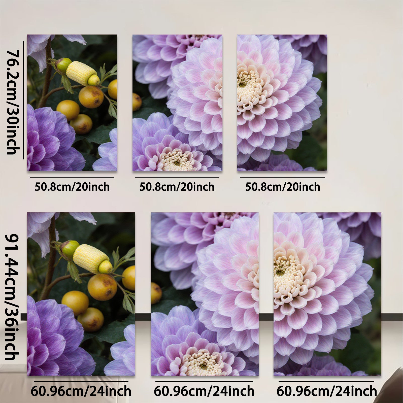 2D flat 1pc Purple Chrysanthemum Bloom Floral Garden Wall Art Decor Living Room Bedroom Canvas Prints farmhouse style modern minimalist botanical artwork