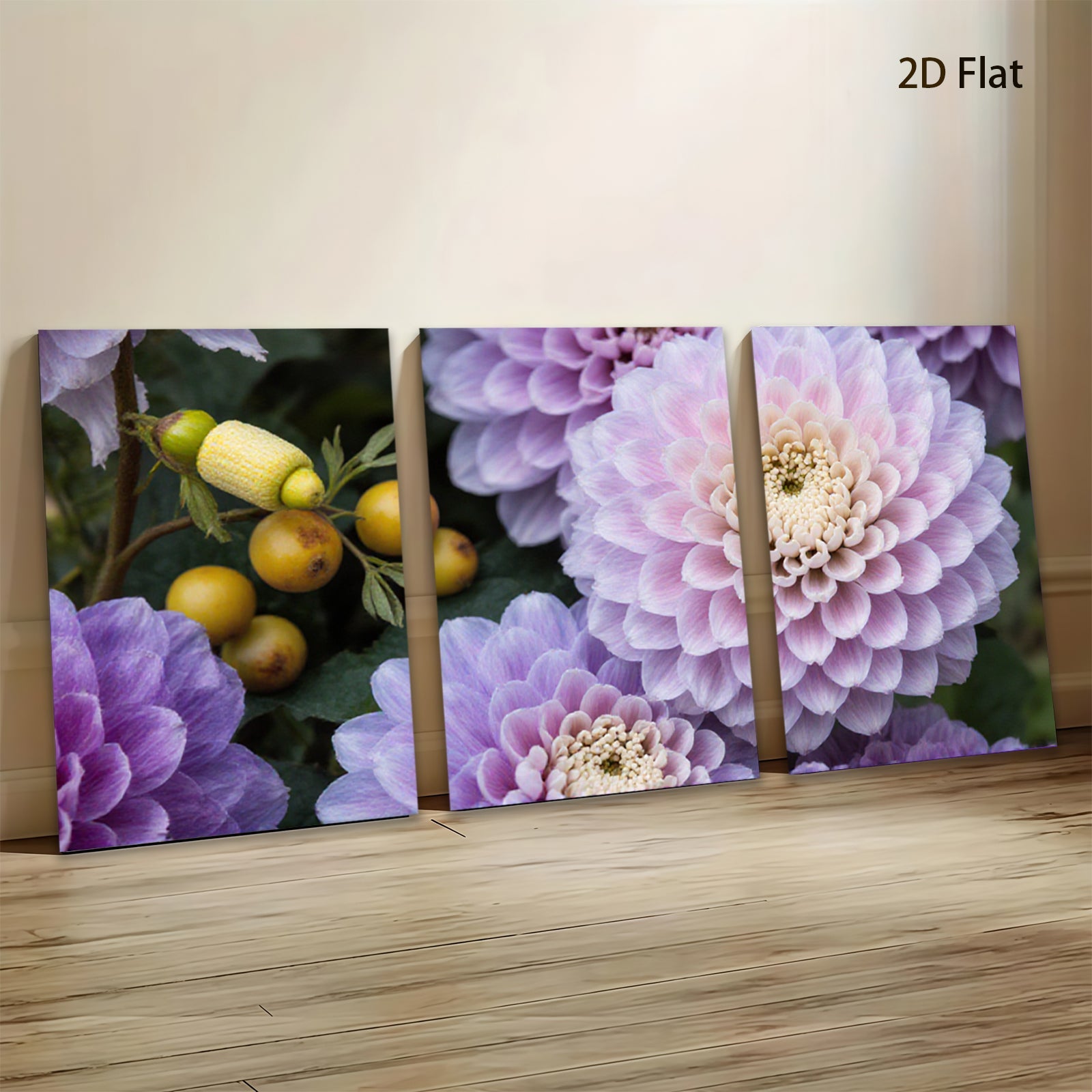 2D flat 1pc Purple Chrysanthemum Bloom Floral Garden Wall Art Decor Living Room Bedroom Canvas Prints farmhouse style modern minimalist botanical artwork