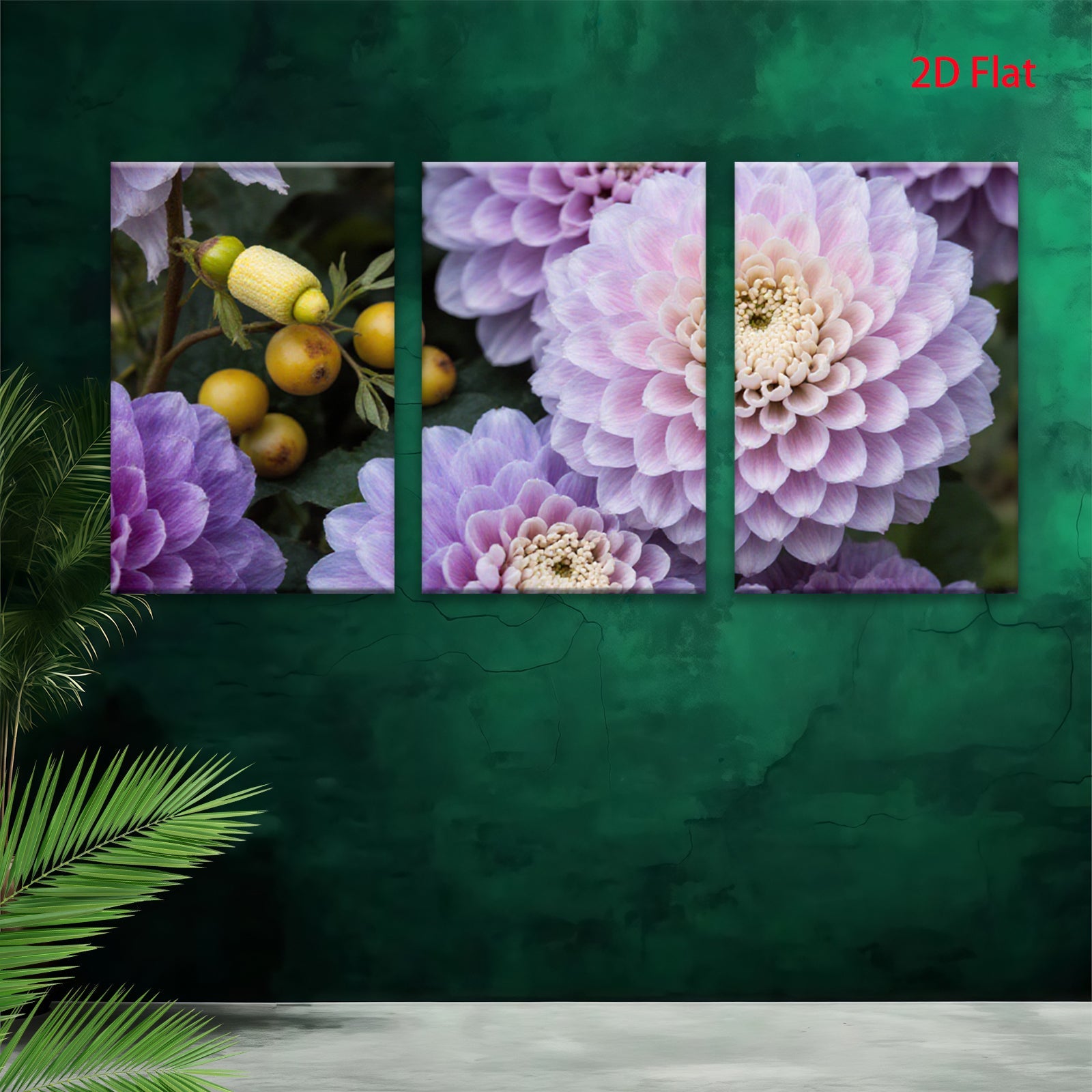 2D flat 1pc Purple Chrysanthemum Bloom Floral Garden Wall Art Decor Living Room Bedroom Canvas Prints farmhouse style modern minimalist botanical artwork