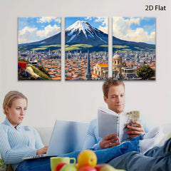 2D flat 1pc Quito Ecuador Cityscape Painting Wall Art Modern Home Decor Living Room Bedroom Office Canvas Prints Frameless Ready to Hang Farmhouse Style