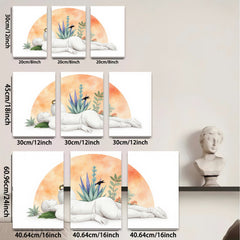 2D flat 1pc Reclining Figure with Botanical Still Life Modern Wall Art for Living Room Bedroom Gallery Wrapped Canvas Prints Home Decor Farmhouse Style