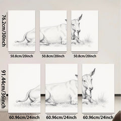 2D flat 1pc Resting Cow Pastoral Farm Animal Wall Art Prints Modern Country Home Decor Living Room Bedroom Canvas Pictures Framed