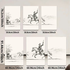 2D flat 1pc Revolutionary War cavalry charge historic Americana farmhouse wall decor living room bedroom gallery wrapped canvas print modern art