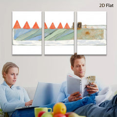 2D flat 1pc Road Construction Scene Minimalist Wall Art Modern Farmhouse Decor Living Room Bedroom Gallery Wrapped Canvas Prints Contemporary Home Accents