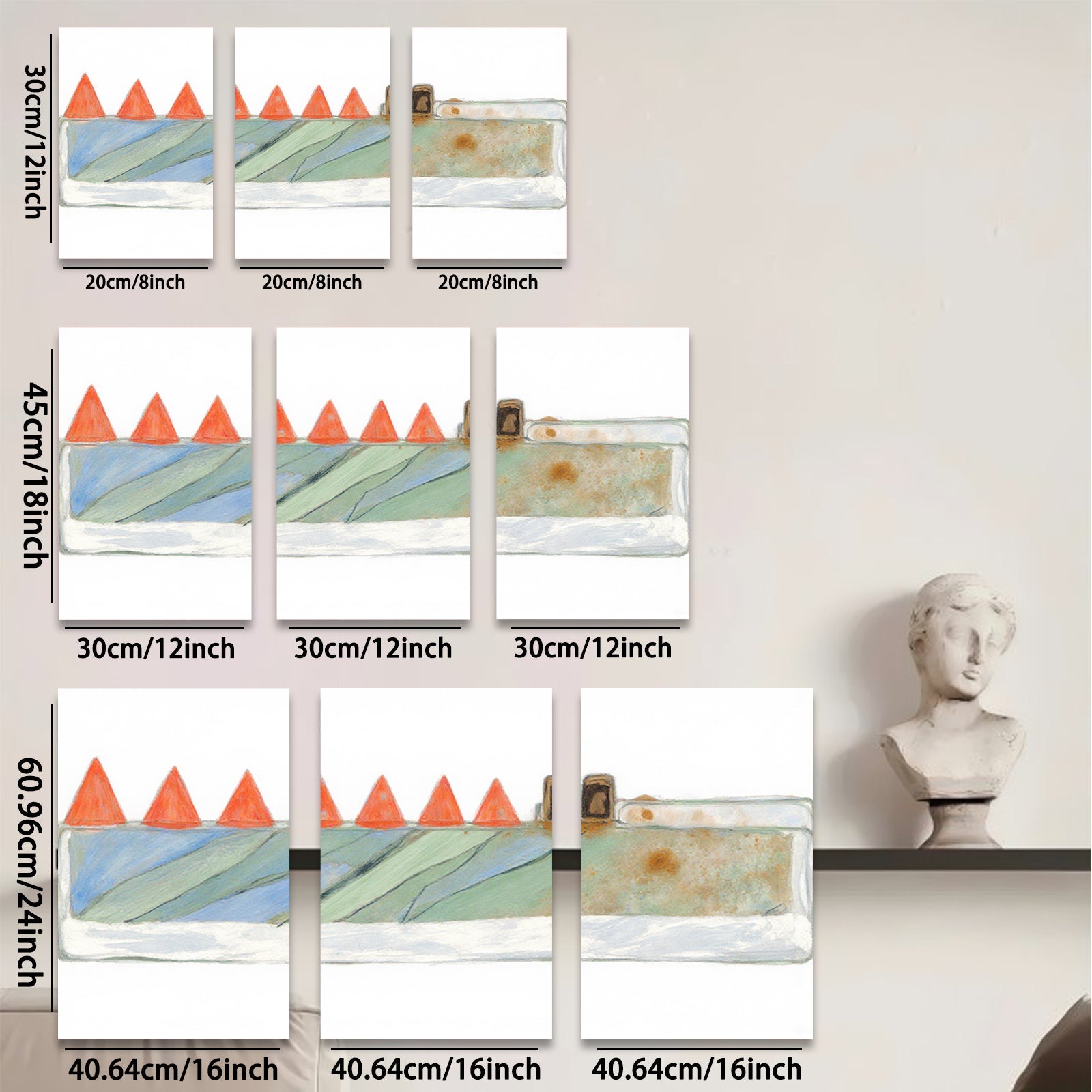 2D flat 1pc Road Construction Scene Minimalist Wall Art Modern Farmhouse Decor Living Room Bedroom Gallery Wrapped Canvas Prints Contemporary Home Accents