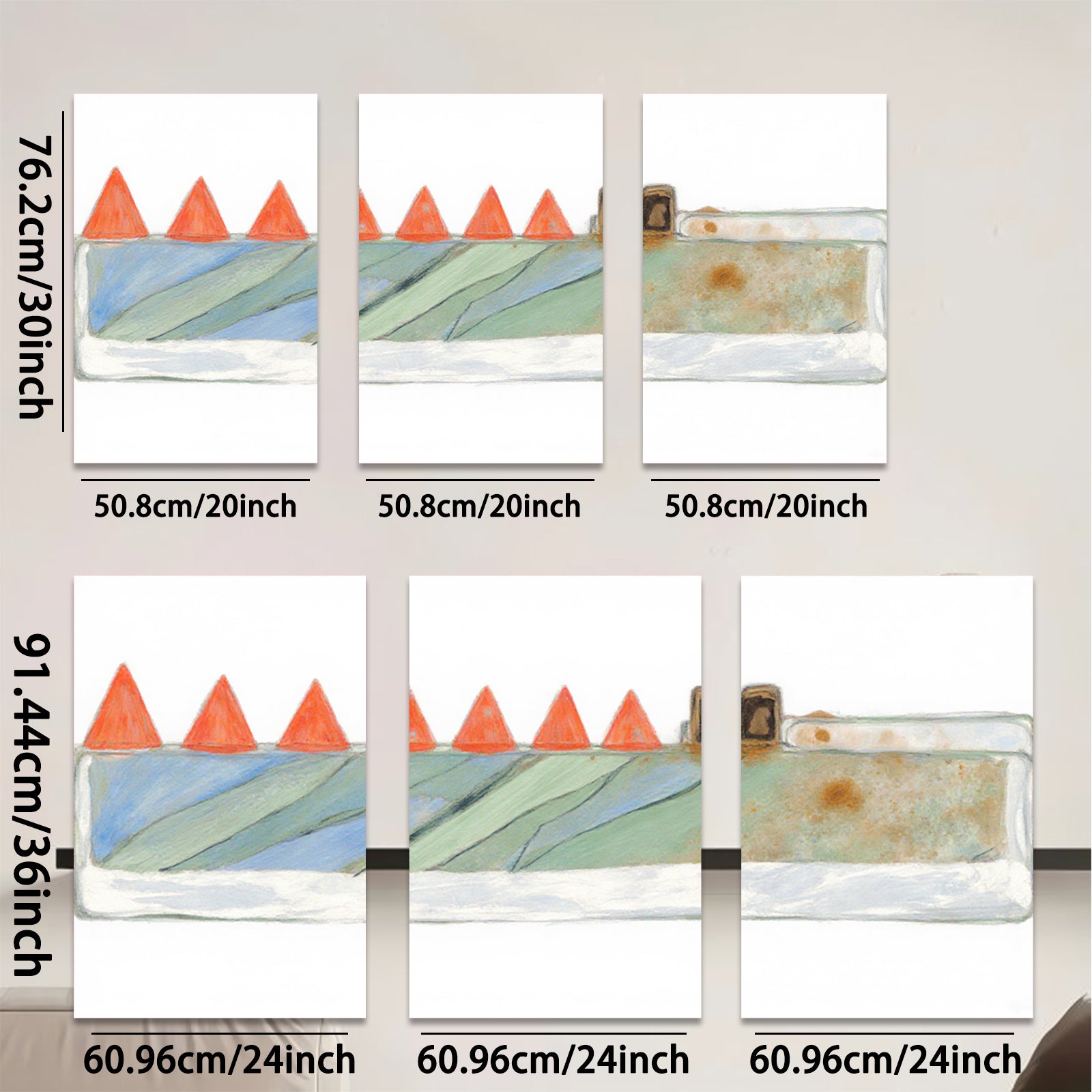 2D flat 1pc Road Construction Scene Minimalist Wall Art Modern Farmhouse Decor Living Room Bedroom Gallery Wrapped Canvas Prints Contemporary Home Accents