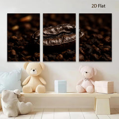 2D flat 1pc Roasted Coffee Bean Close Up Wall Art Kitchen Decor Rustic Farmhouse Style Modern Minimalist Canvas Prints Living Room Bedroom Decor