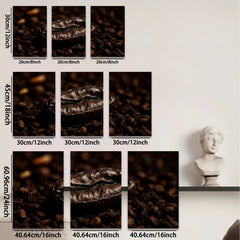 2D flat 1pc Roasted Coffee Bean Close Up Wall Art Kitchen Decor Rustic Farmhouse Style Modern Minimalist Canvas Prints Living Room Bedroom Decor
