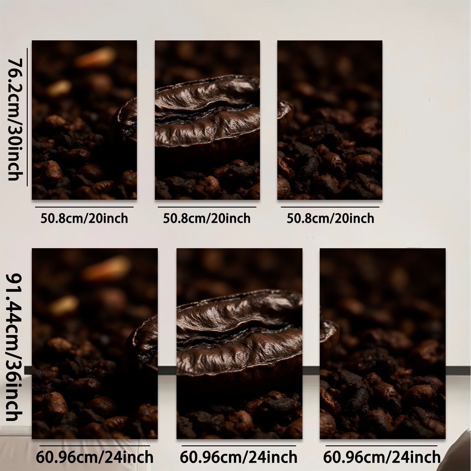 2D flat 1pc Roasted Coffee Bean Close Up Wall Art Kitchen Decor Rustic Farmhouse Style Modern Minimalist Canvas Prints Living Room Bedroom Decor