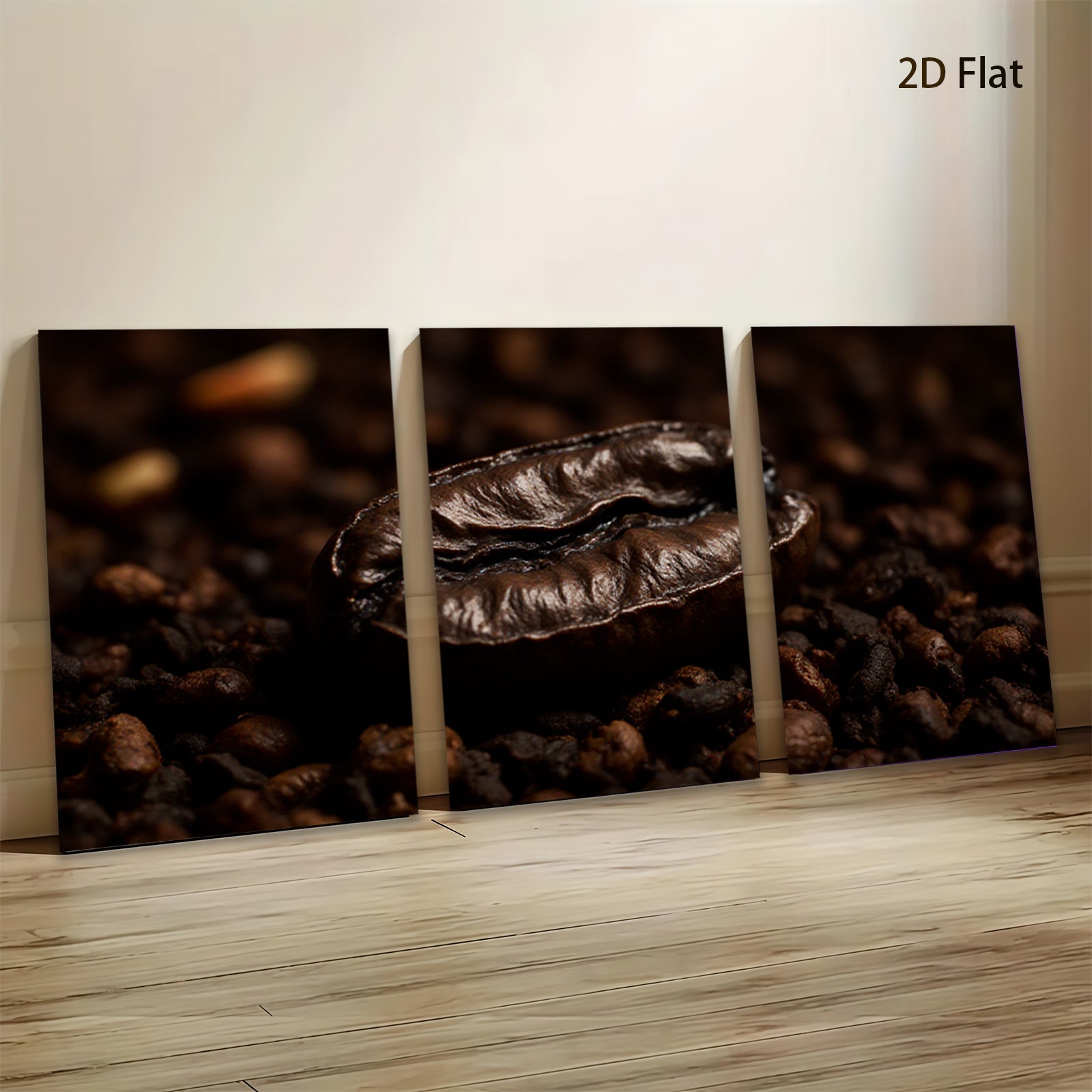 2D flat 1pc Roasted Coffee Bean Close Up Wall Art Kitchen Decor Rustic Farmhouse Style Modern Minimalist Canvas Prints Living Room Bedroom Decor