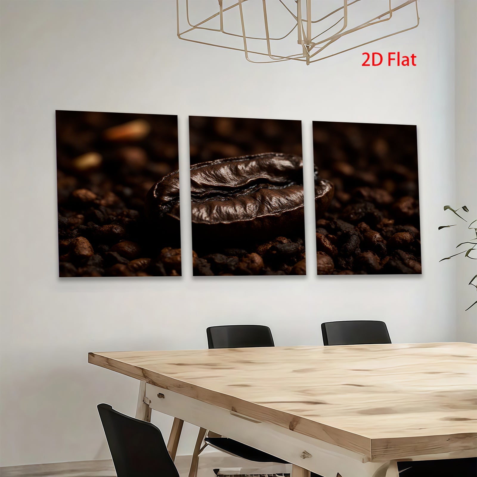 2D flat 1pc Roasted Coffee Bean Close Up Wall Art Kitchen Decor Rustic Farmhouse Style Modern Minimalist Canvas Prints Living Room Bedroom Decor