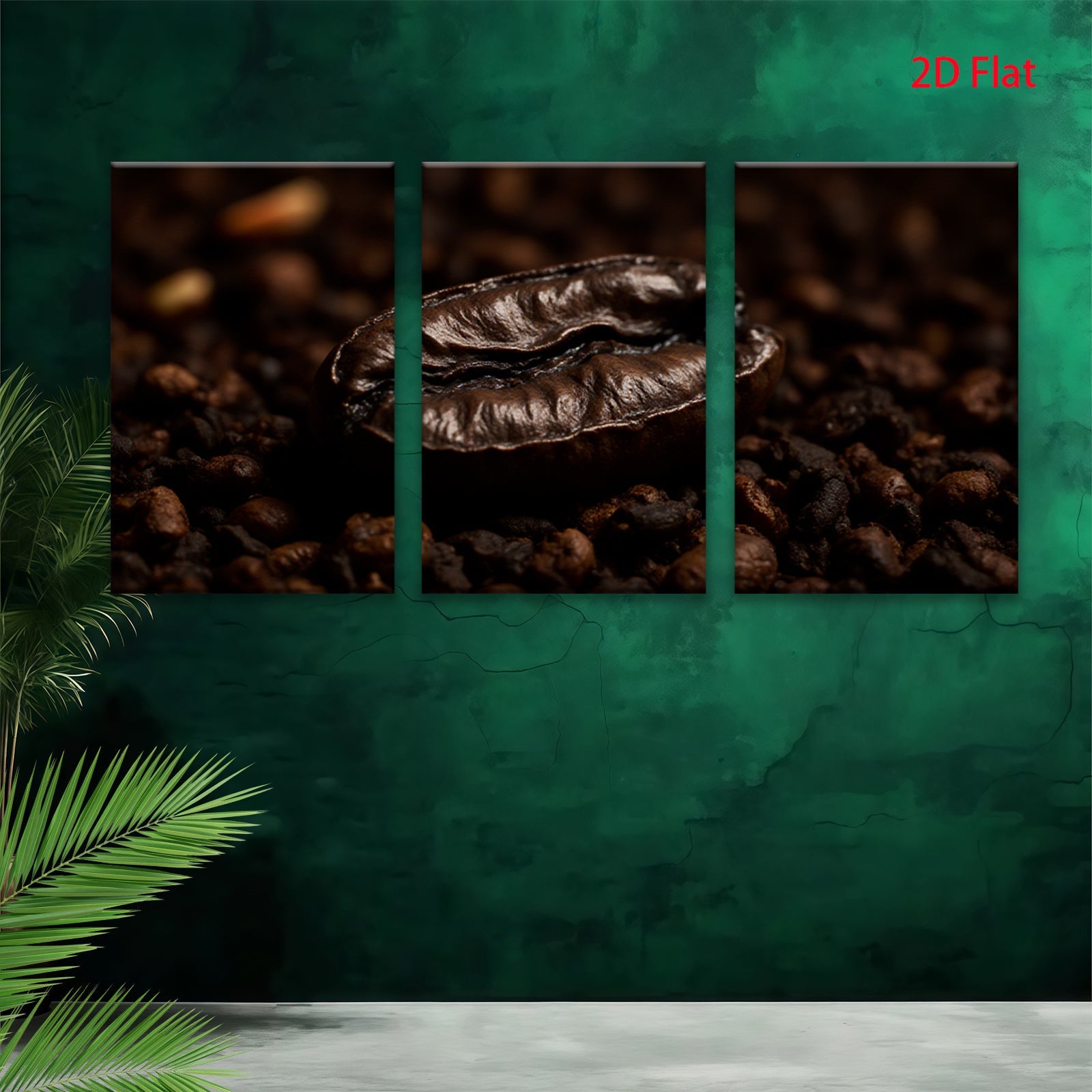 2D flat 1pc Roasted Coffee Bean Close Up Wall Art Kitchen Decor Rustic Farmhouse Style Modern Minimalist Canvas Prints Living Room Bedroom Decor
