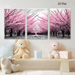 2D flat 1pc Romantic Blossom Pathway Spring Floral Wall Art Decor for Living Room Bedroom Modern Farmhouse Gallery Wrapped Canvas Prints Ready to Hang