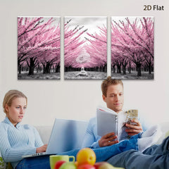 2D flat 1pc Romantic Blossom Pathway Spring Floral Wall Art Decor for Living Room Bedroom Modern Farmhouse Gallery Wrapped Canvas Prints Ready to Hang