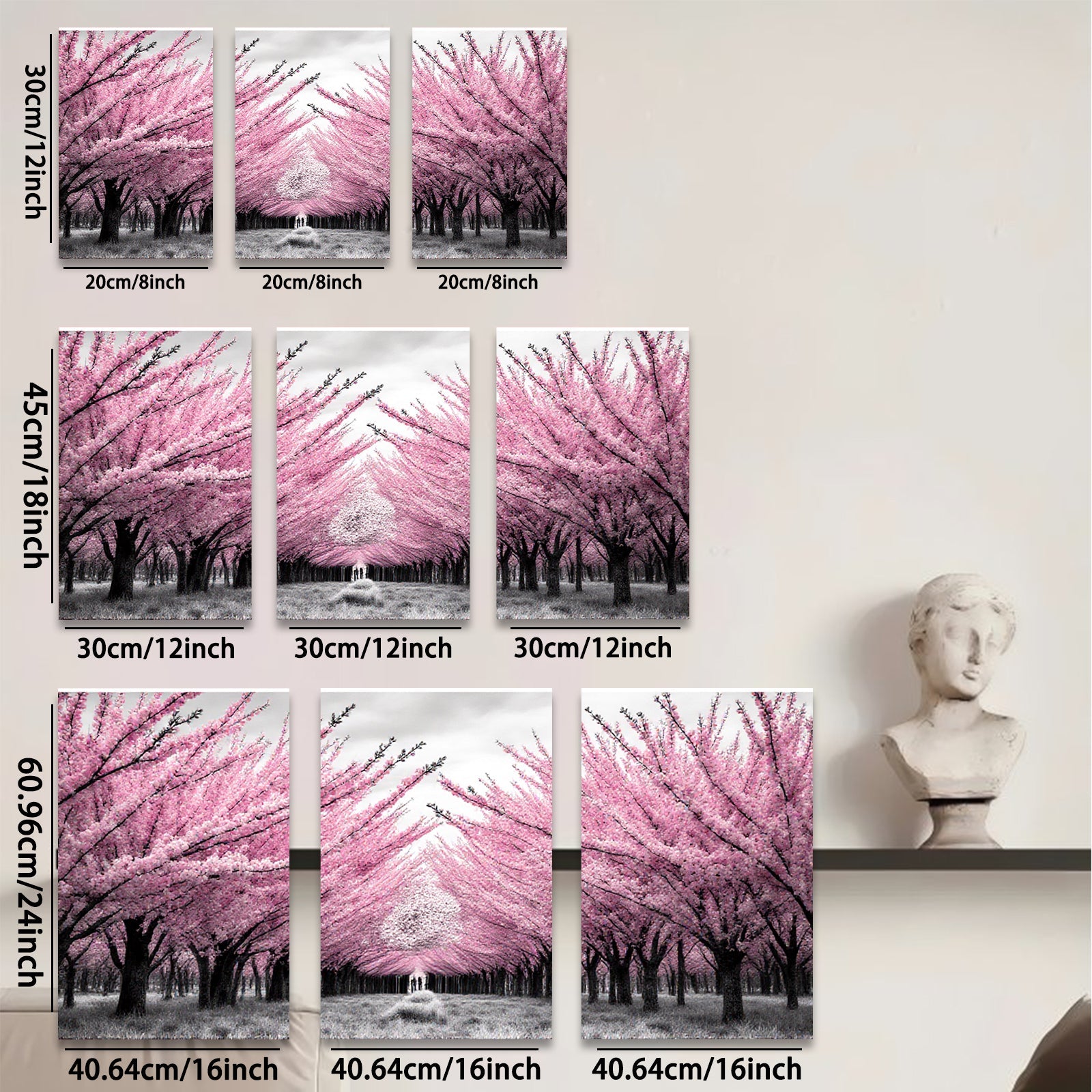 2D flat 1pc Romantic Blossom Pathway Spring Floral Wall Art Decor for Living Room Bedroom Modern Farmhouse Gallery Wrapped Canvas Prints Ready to Hang