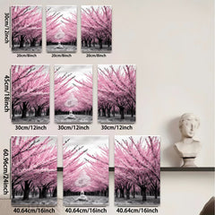 2D flat 1pc Romantic Blossom Pathway Spring Floral Wall Art Decor for Living Room Bedroom Modern Farmhouse Gallery Wrapped Canvas Prints Ready to Hang