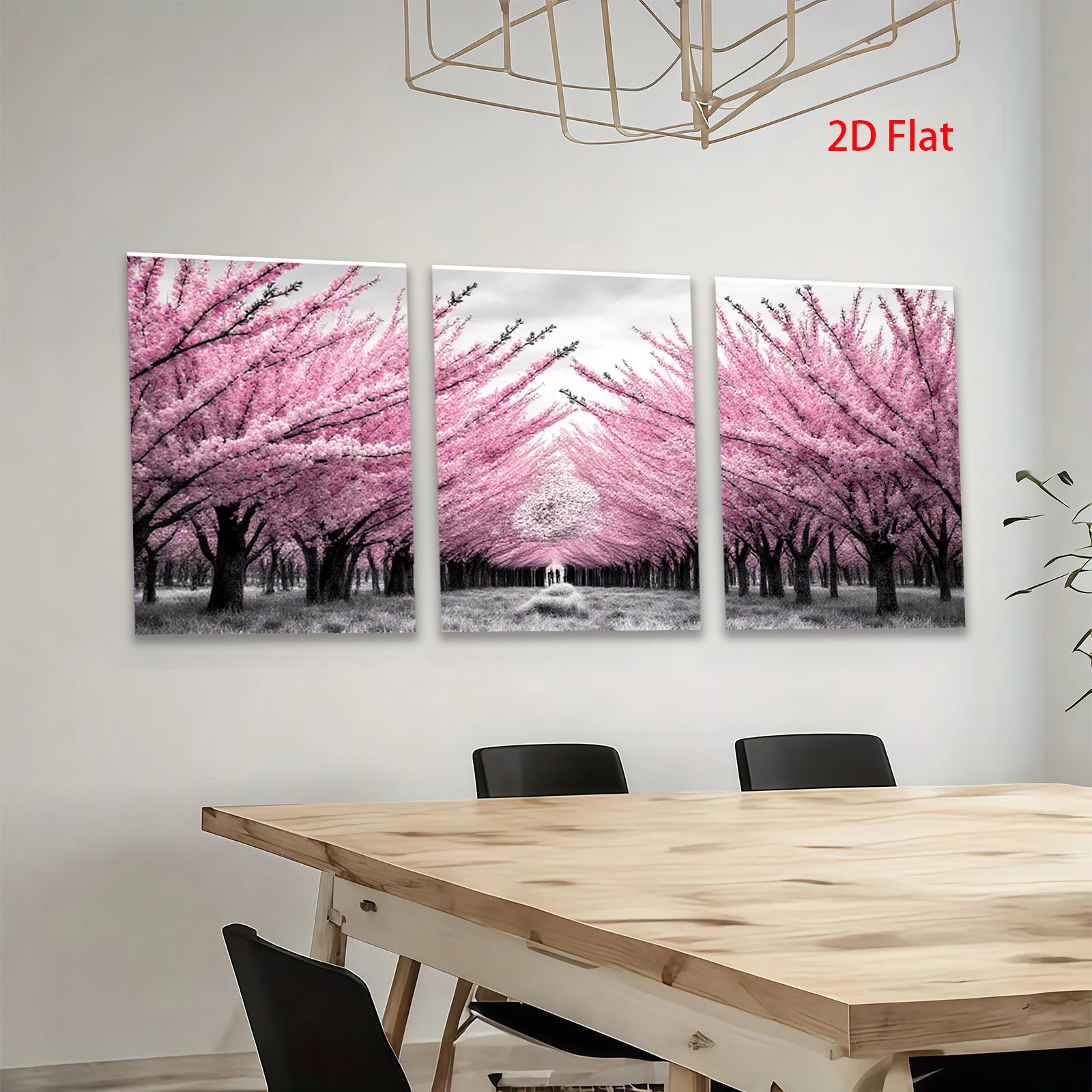 2D flat 1pc Romantic Blossom Pathway Spring Floral Wall Art Decor for Living Room Bedroom Modern Farmhouse Gallery Wrapped Canvas Prints Ready to Hang
