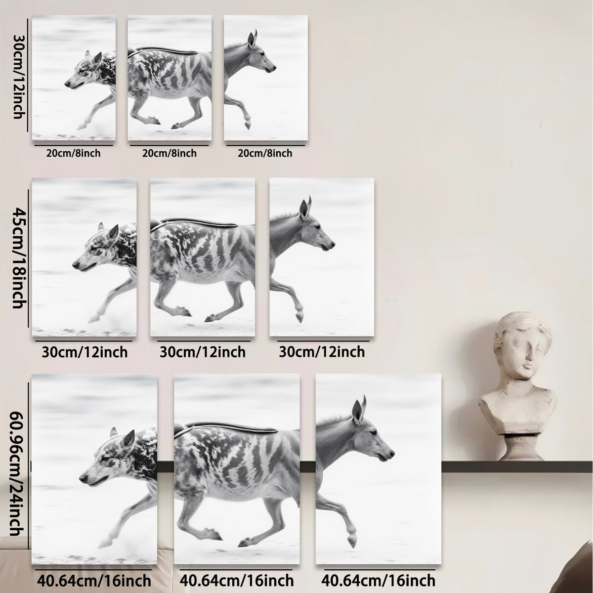 2D flat 1pc Running Palomino Horse Wall Art Farm Animal Decor Canvas Prints for Living Room Bedroom Home Office Gallery Wrapped Modern Farmhouse Style