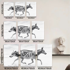 2D flat 1pc Running Palomino Horse Wall Art Farm Animal Decor Canvas Prints for Living Room Bedroom Home Office Gallery Wrapped Modern Farmhouse Style