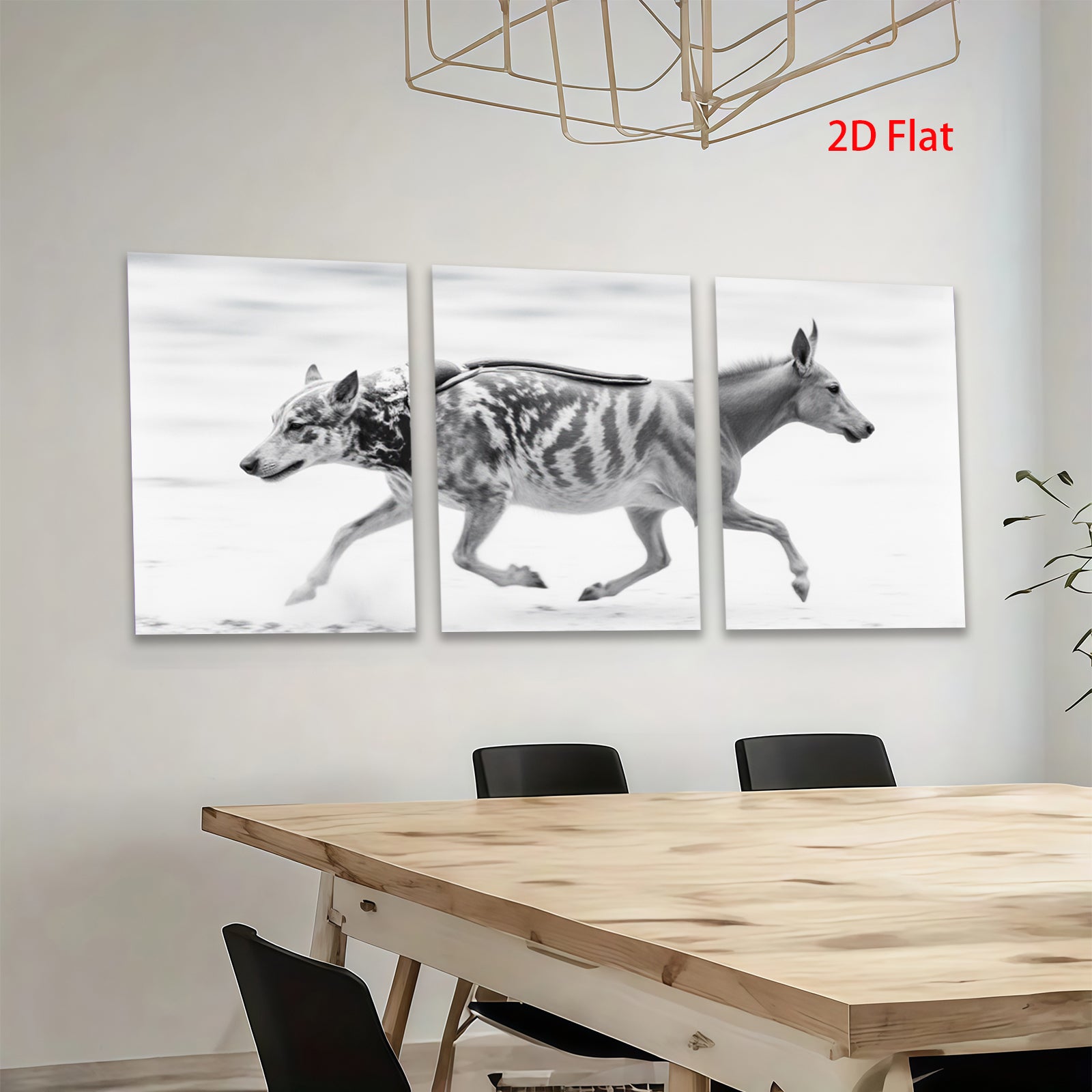 2D flat 1pc Running Palomino Horse Wall Art Farm Animal Decor Canvas Prints for Living Room Bedroom Home Office Gallery Wrapped Modern Farmhouse Style