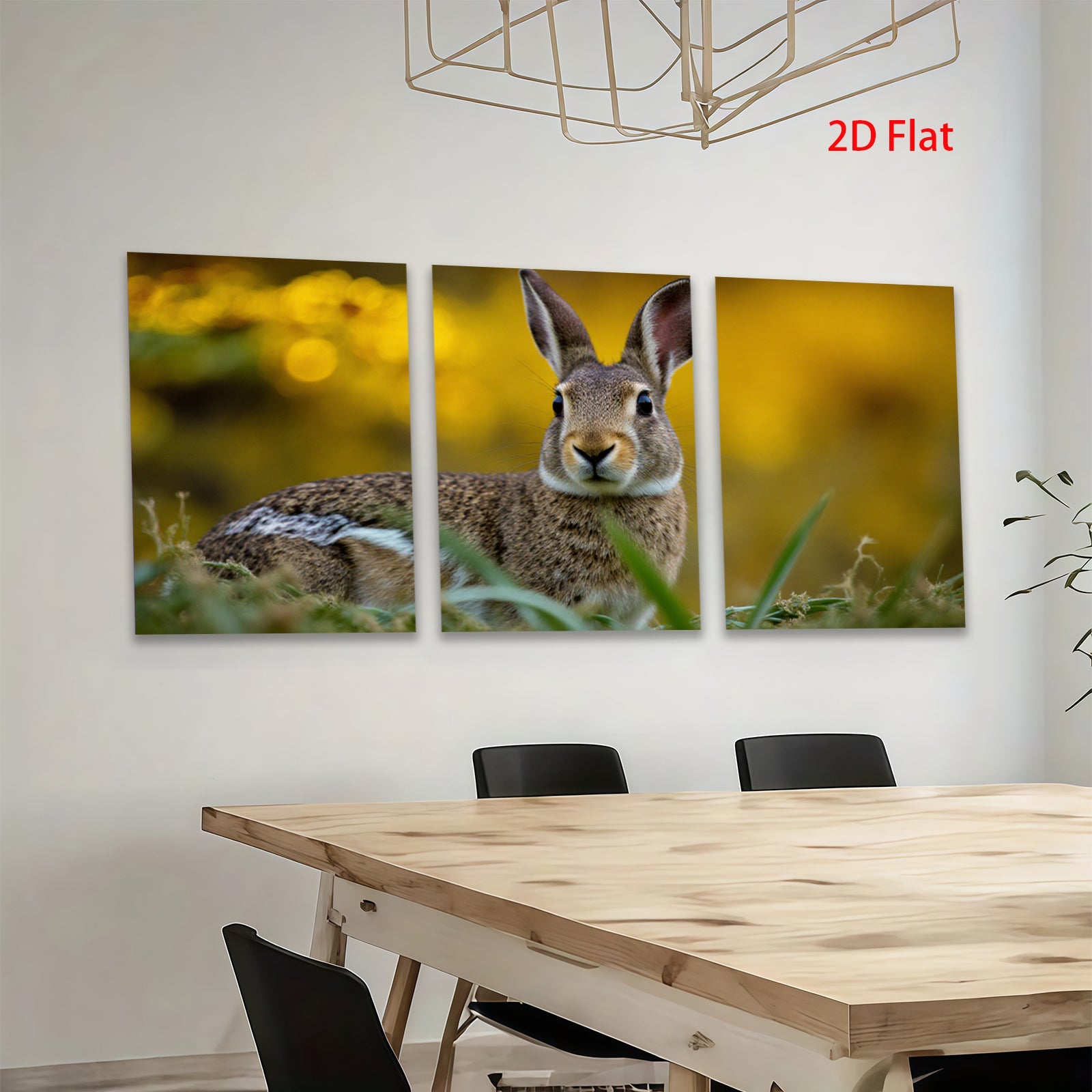 2D flat 1pc Rustic Cottontail Rabbit Wildlife Portrait Farmhouse Wall Decor Living Room Bedroom Gallery Wrapped Canvas Prints Modern Art