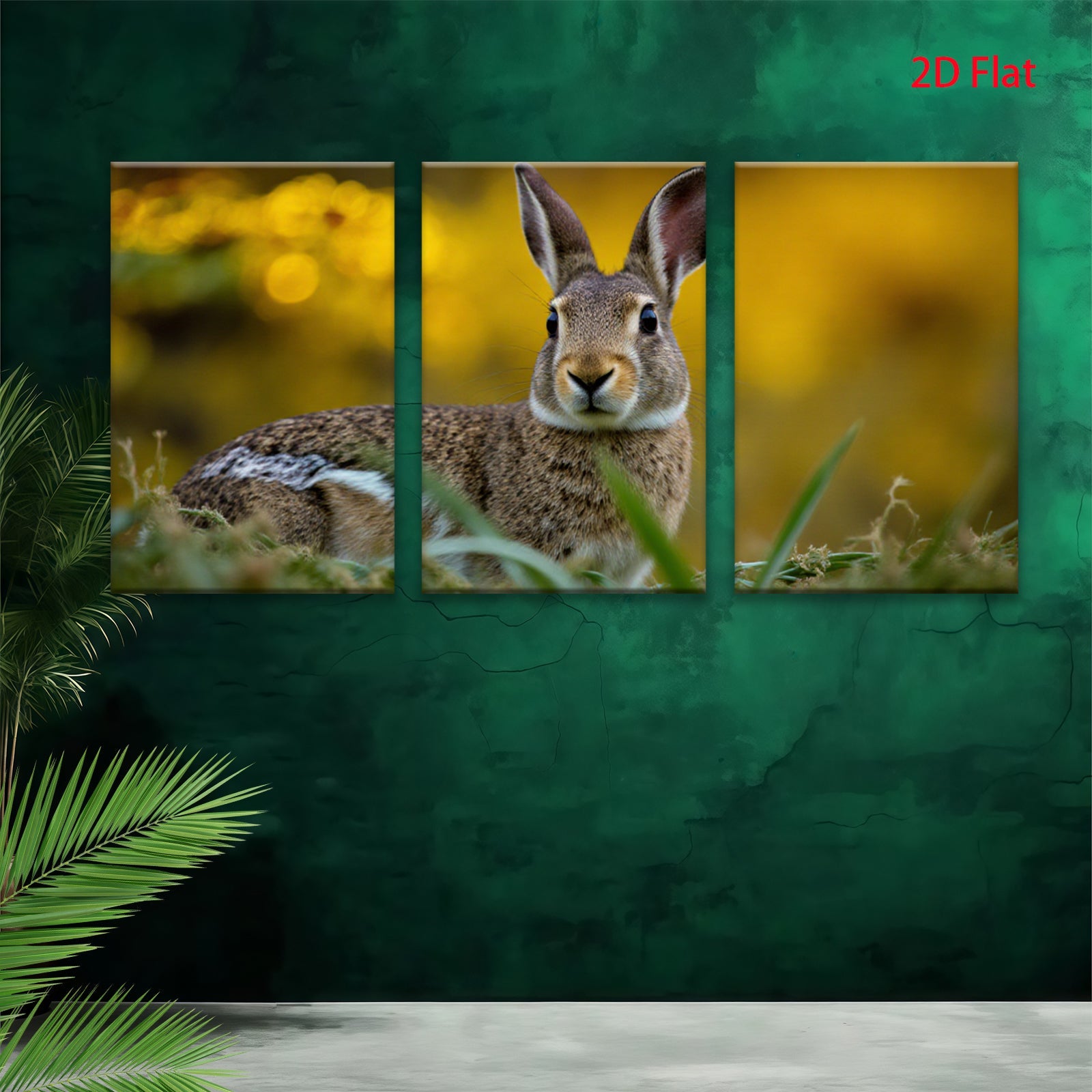 2D flat 1pc Rustic Cottontail Rabbit Wildlife Portrait Farmhouse Wall Decor Living Room Bedroom Gallery Wrapped Canvas Prints Modern Art