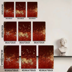 2D flat 1pc Rustic Crimson Wash Abstract Canvas Wall Art Living Room Bedroom Home Decor Gallery Wrapped Prints Modern Farmhouse Style Trending Now