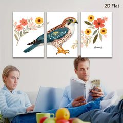 2D flat 1pc Rustic Falcon Botanical Wall Art Farmhouse Decor Living Room Bedroom Gallery Wrapped Canvas Prints Modern Aesthetic Home D��cor