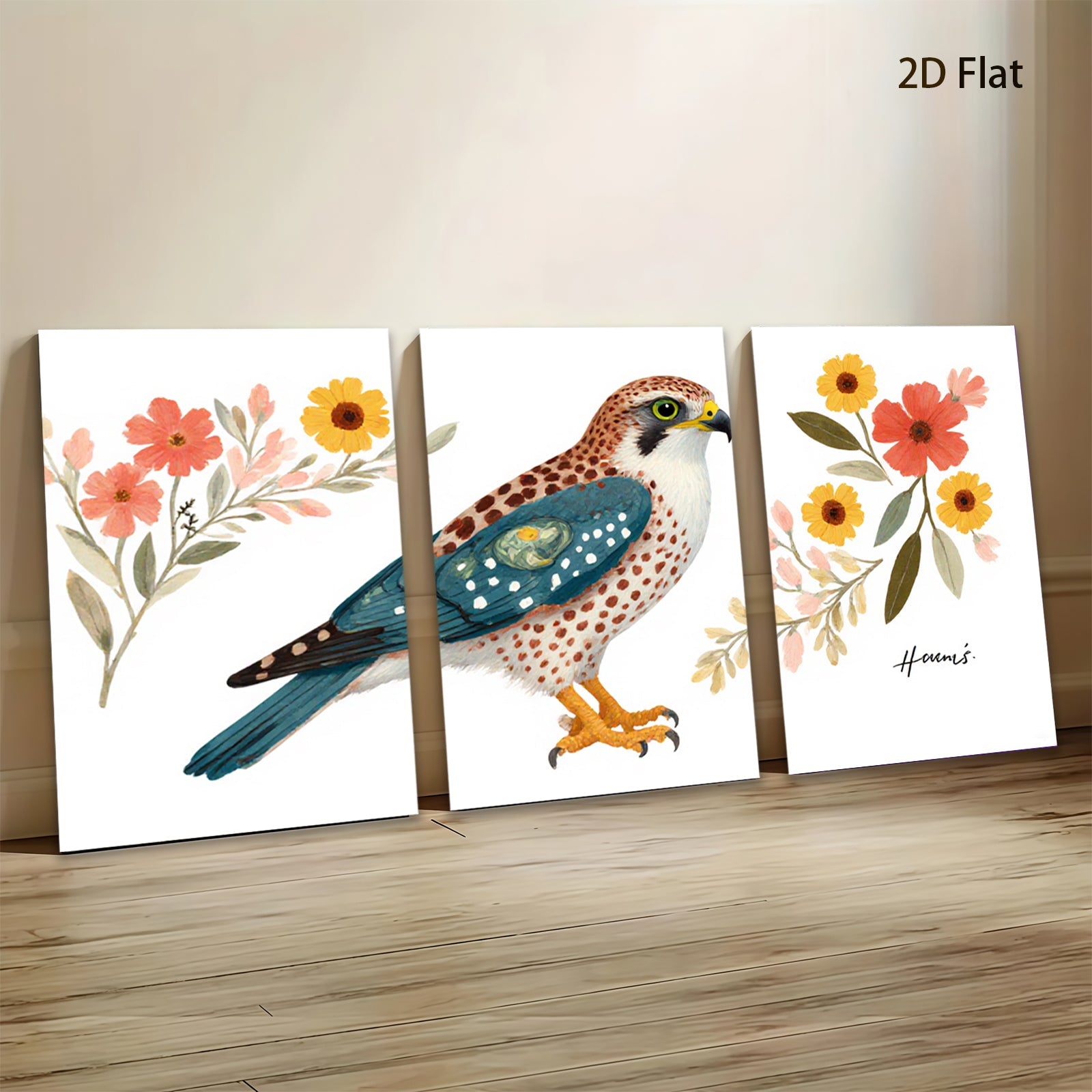 2D flat 1pc Rustic Falcon Botanical Wall Art Farmhouse Decor Living Room Bedroom Gallery Wrapped Canvas Prints Modern Aesthetic Home D��cor
