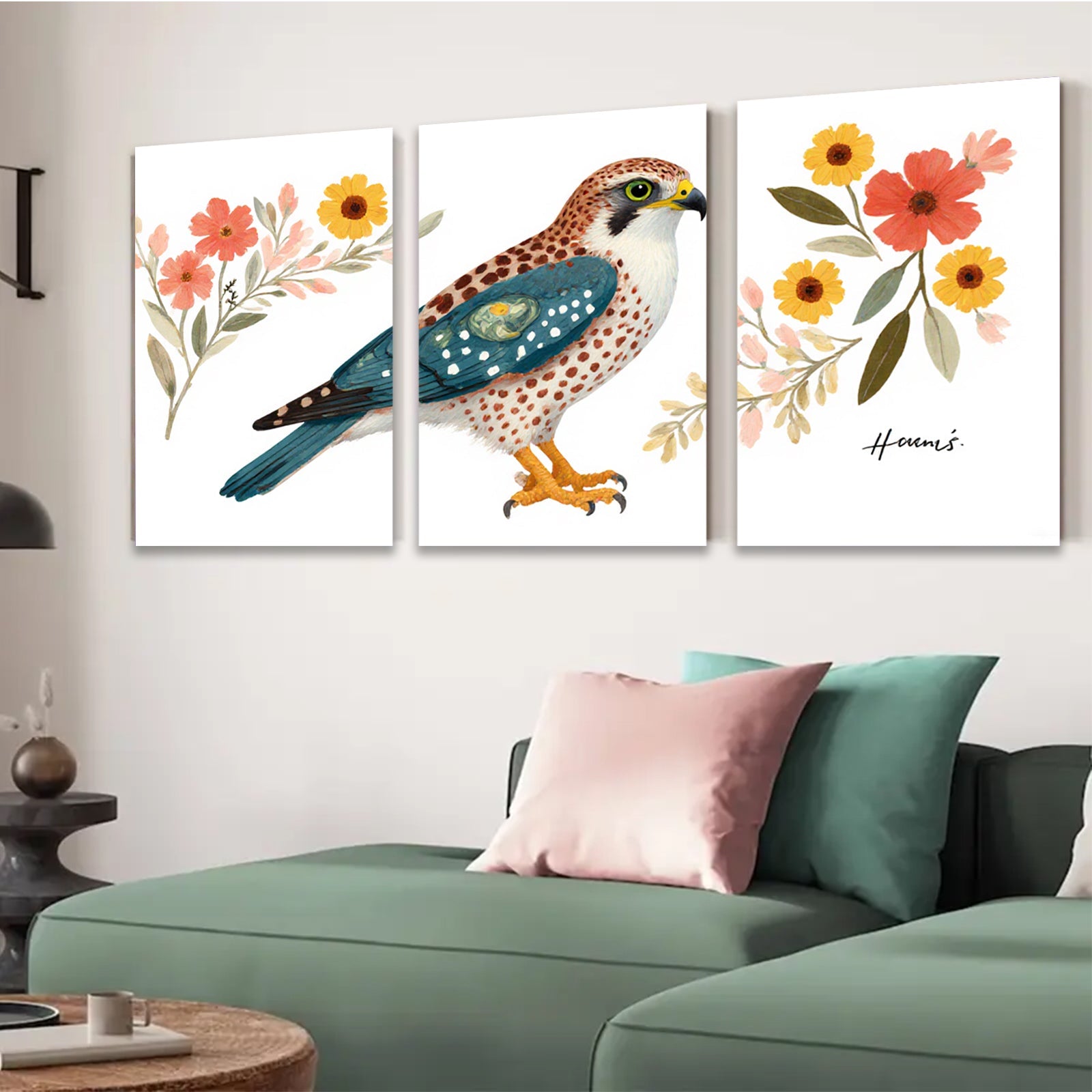2D flat 1pc Rustic Falcon Botanical Wall Art Farmhouse Decor Living Room Bedroom Gallery Wrapped Canvas Prints Modern Aesthetic Home D��cor
