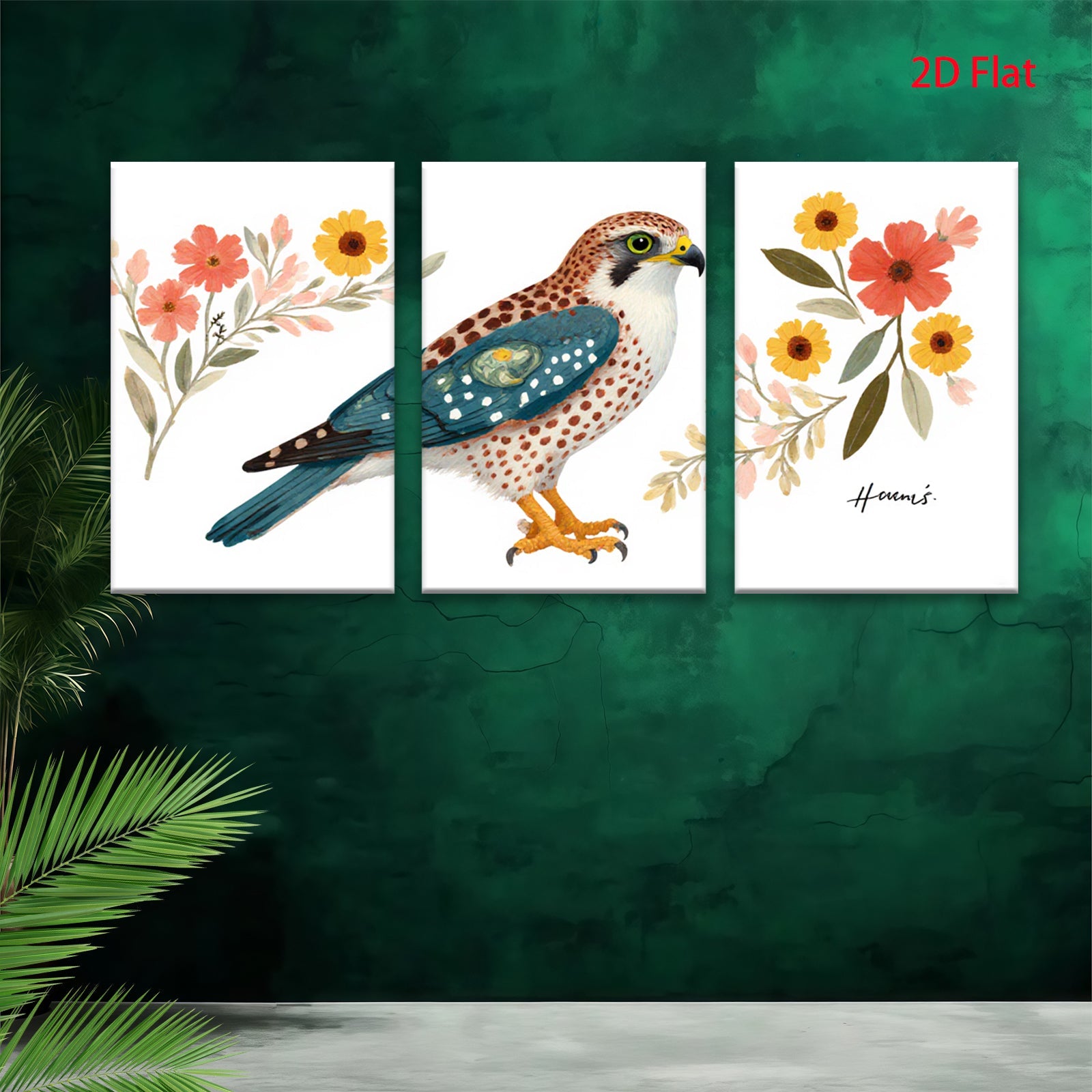 2D flat 1pc Rustic Falcon Botanical Wall Art Farmhouse Decor Living Room Bedroom Gallery Wrapped Canvas Prints Modern Aesthetic Home D��cor