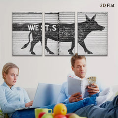 2D flat 1pc Rustic Farm Animal Silhouette Wall Decor for Living Room Bedroom Barn Chic Modern Farmhouse Style Gallery Wrapped Canvas Prints