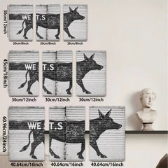 2D flat 1pc Rustic Farm Animal Silhouette Wall Decor for Living Room Bedroom Barn Chic Modern Farmhouse Style Gallery Wrapped Canvas Prints