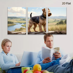 2D flat 1pc Rustic Fox Terrier Portrait Farmhouse Wall Decor Living Room Bedroom Gallery Wrapped Canvas Prints Modern Art Home Decorations