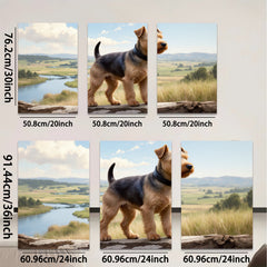 2D flat 1pc Rustic Fox Terrier Portrait Farmhouse Wall Decor Living Room Bedroom Gallery Wrapped Canvas Prints Modern Art Home Decorations