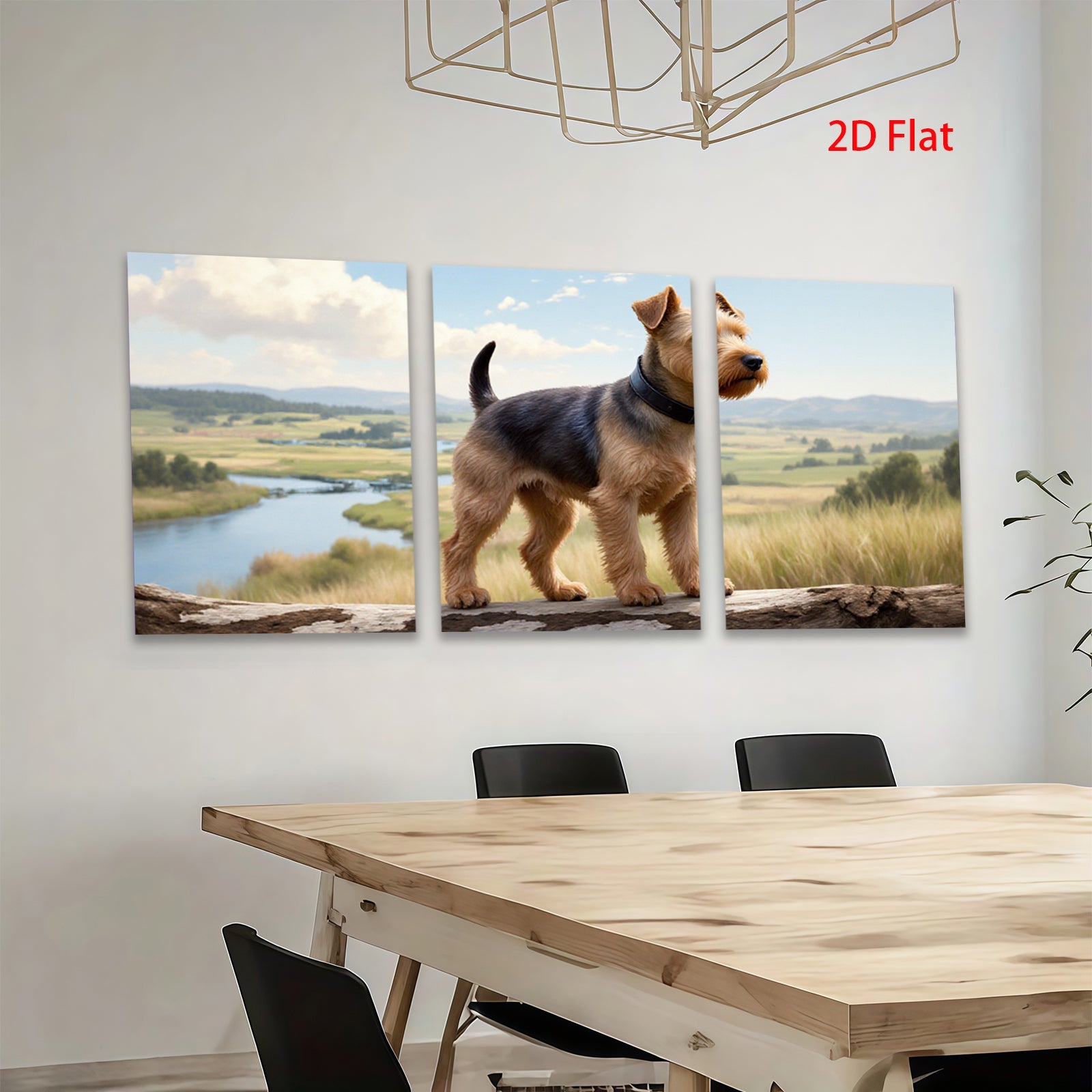2D flat 1pc Rustic Fox Terrier Portrait Farmhouse Wall Decor Living Room Bedroom Gallery Wrapped Canvas Prints Modern Art Home Decorations