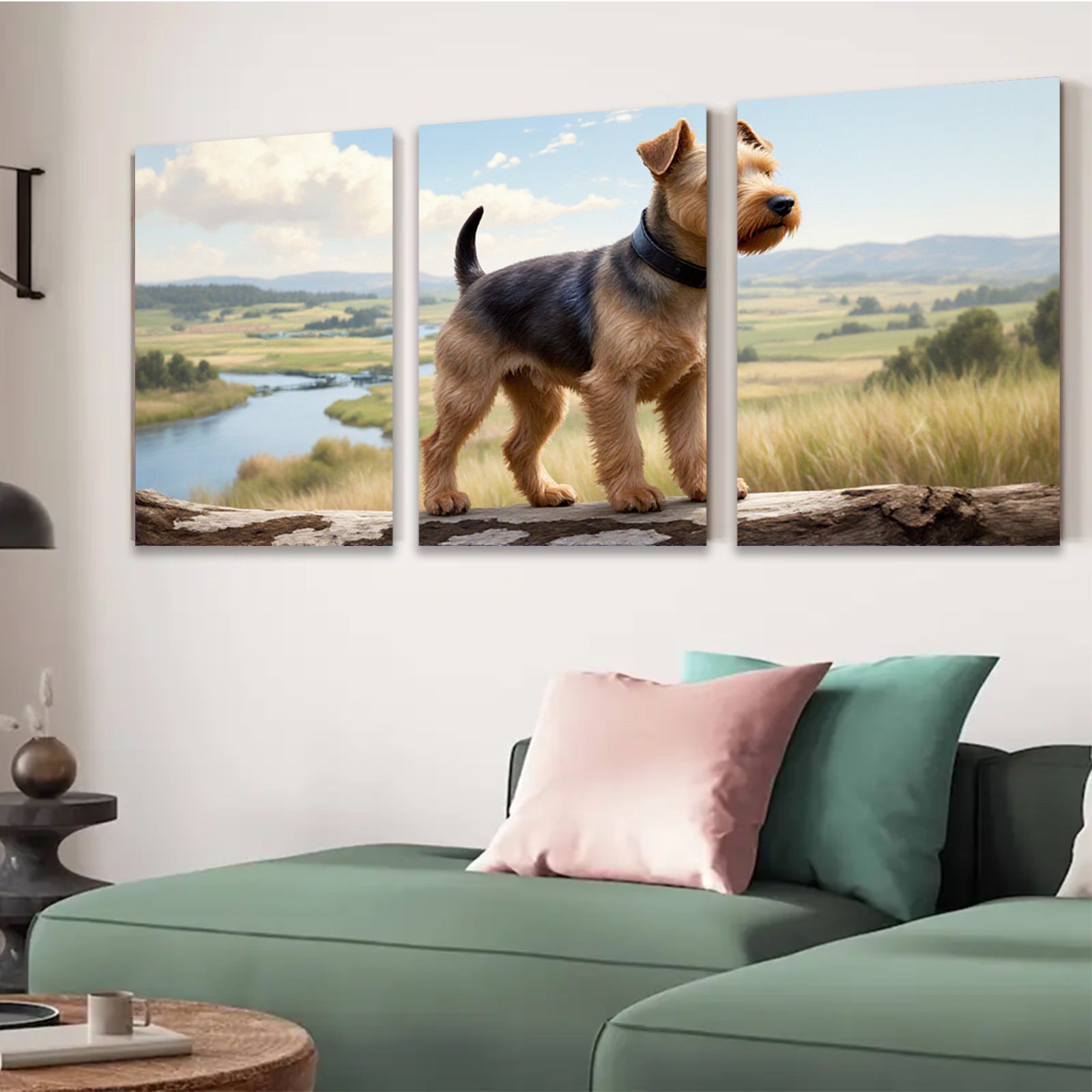 2D flat 1pc Rustic Fox Terrier Portrait Farmhouse Wall Decor Living Room Bedroom Gallery Wrapped Canvas Prints Modern Art Home Decorations